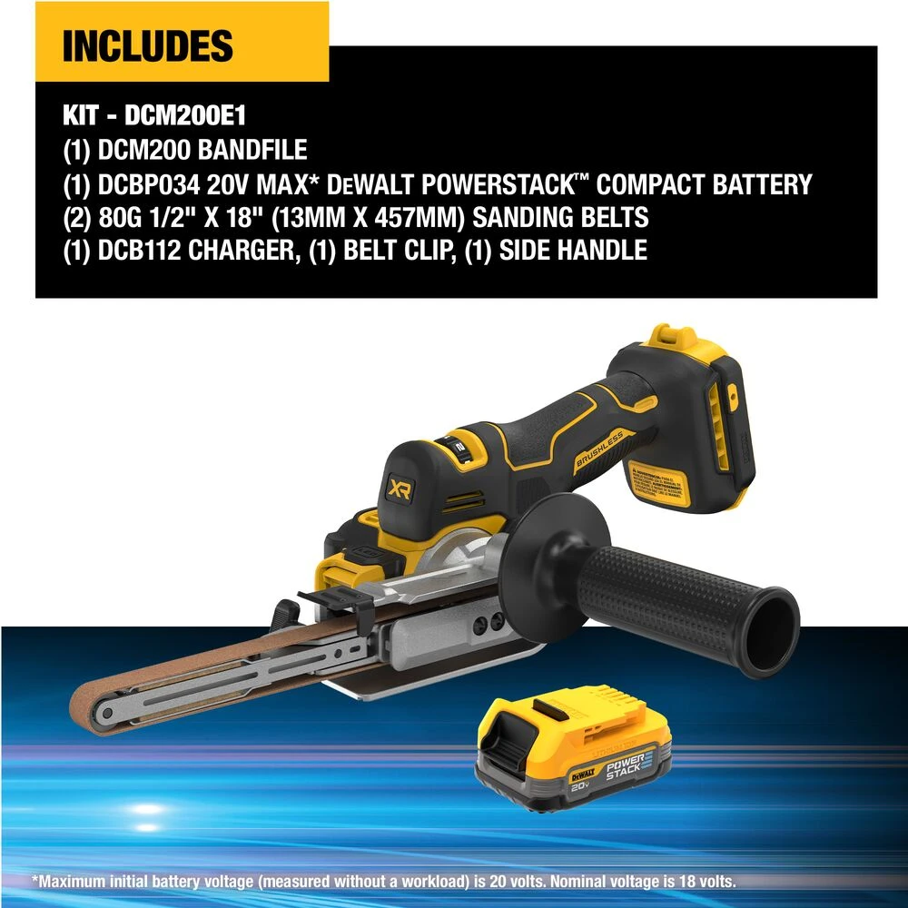 DeWALT DCM200E1 20V XR 18" Brushless Cordless Li-Ion Bandfile Kit 2 DeWALT DCM200E1 20V XR 18" Brushless Cordless Li-Ion Bandfile Kit – Image 2