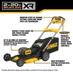 DeWALT DCMWSP256U2 2X20V MAX XR Cordless RWD Self Propelled Mower Kit -3D Prima Boutique DCMWSP256U2 3