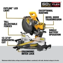 DeWALT DCS781X1 60V 12" MAX Brushless Li-Ion Double Bevel Sliding Miter Saw 12 DeWALT DCS781X1 60V 12" MAX Brushless Li-Ion Double Bevel Sliding Miter Saw -3D Prima Boutique DCS781X1 3