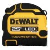 DeWALT DWHT35625S TOUGHSERIES 25' Lighted Tape Measure W/ USB Charging Cable