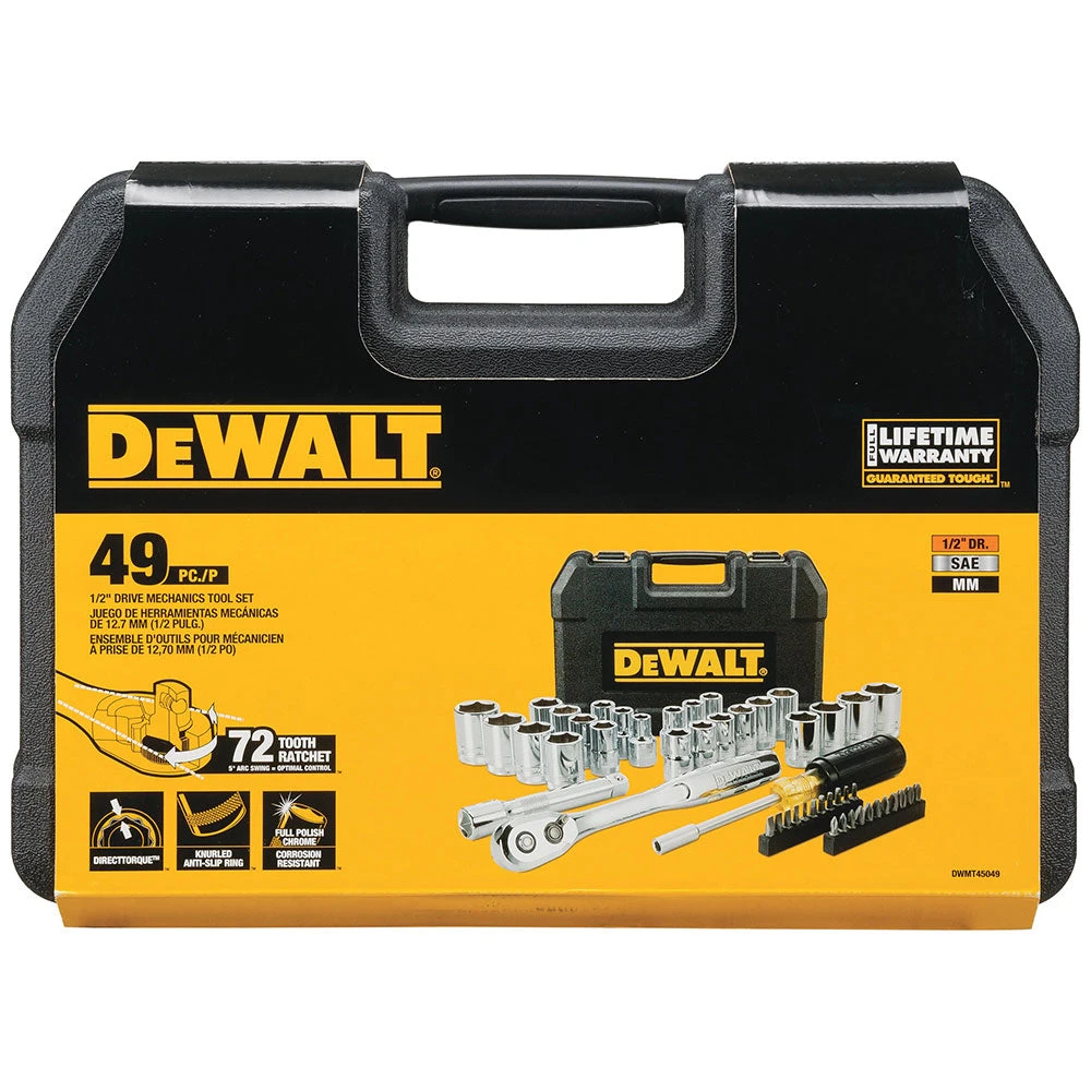 DeWALT DWMT45049 1/2’’ Mechanics Nano Bit Tool Set, Polished Chrome (49 PC) 2 DeWALT DWMT45049 1/2’’ Mechanics Nano Bit Tool Set, Polished Chrome (49 PC) – Image 2