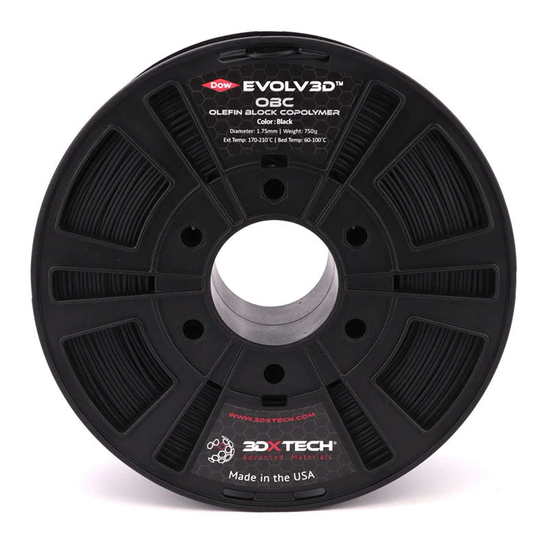 3DXTech - Evolv3D - OBC PE Copolymer - Noir (Black) - 1.75 Mm - 750 G 1 3DXTech - Evolv3D - OBC PE Copolymer - Noir (Black) - 1.75 Mm - 750 G