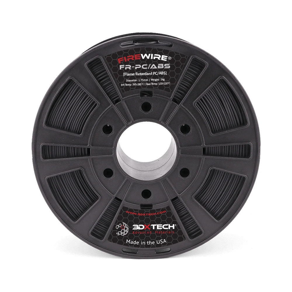3DXTech - Firewire FR-PC/ABS (Flame Retardant) - Noir (Black) - 1.75 Mm - 1 Kg 1 3DXTech - Firewire FR-PC/ABS (Flame Retardant) - Noir (Black) - 1.75 Mm - 1 Kg