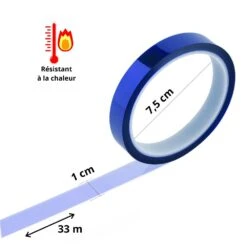 MissKraft - Scotch Adhésif Résistant à La Chaleur - 1 Cm X 33 M