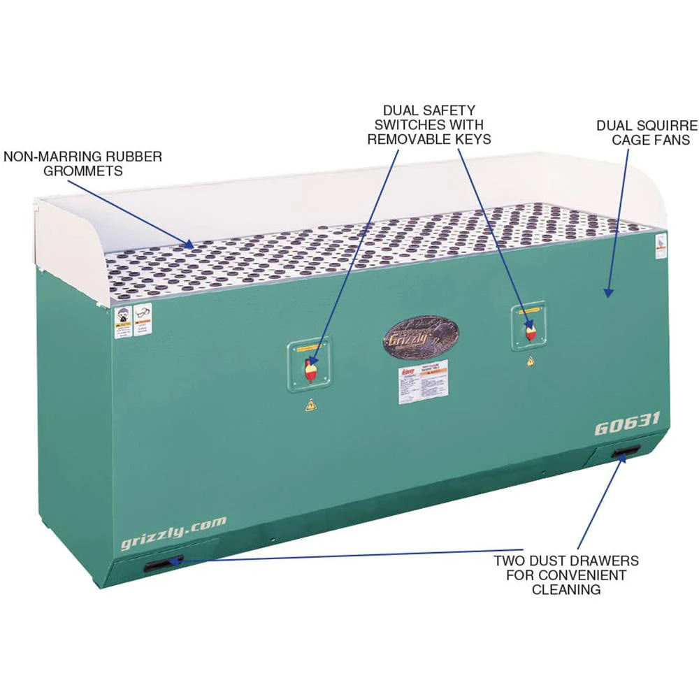 Grizzly G0631 110V 28 Inch X 79 Inch Extra Long Downdraft Table 3 Grizzly G0631 110V 28 Inch X 79 Inch Extra Long Downdraft Table – Image 3