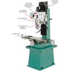 Grizzly G0755 220V 10 Inch X 32 Inch Heavy-Duty Mill/Drill Stand And Power Feed -3D Prima Boutique G0755 3