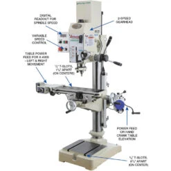 Grizzly G0808 220V Variable-Speed Gearhead Drill Press With Cross-Slide Table -3D Prima Boutique G0808 3