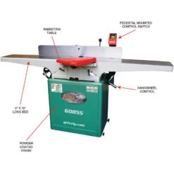 Grizzly G0855 230V 8 Inch X 72 Inch Jointer With Built-in Mobile Base -3D Prima Boutique G0855 3