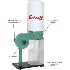 Grizzly G8027 1 HP Dust Collector -3D Prima Boutique G8027 3