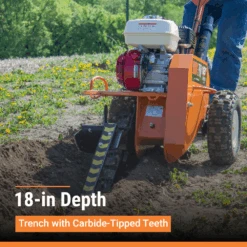 Brave BRPT18 18" Trencher Shark Chain W/ Honda GX200 Engine -3D Prima Boutique GNE BRPT18 hash escaped 4