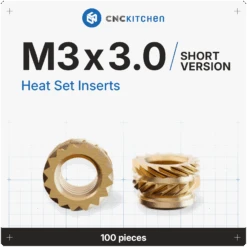 CNC Kitchen - Inserts Filetés Set Court - Lot De 200 Pièces -3D Prima Boutique M3x3 100 1