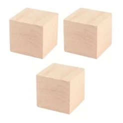MissKraft - 3 Blocs De Bois - 5 X 5 Cm