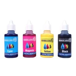 Monocure3D - Coffret De 4 Pigments Cyan Magenta Jaune Noir - 30 Ml