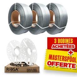 Pack Refill Rosa3D - PLA Starter Gris X3 + Masterspool Offerte