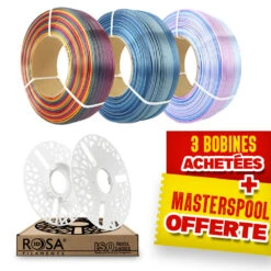 Pack Refill Rosa3D - Rainbow - PLA Multicolore X3 + Masterspool Offerte