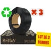 Pack Rosa3D - RPLA - Noir (Black) - 1,75 Mm - 3 X 1 Kg Refill