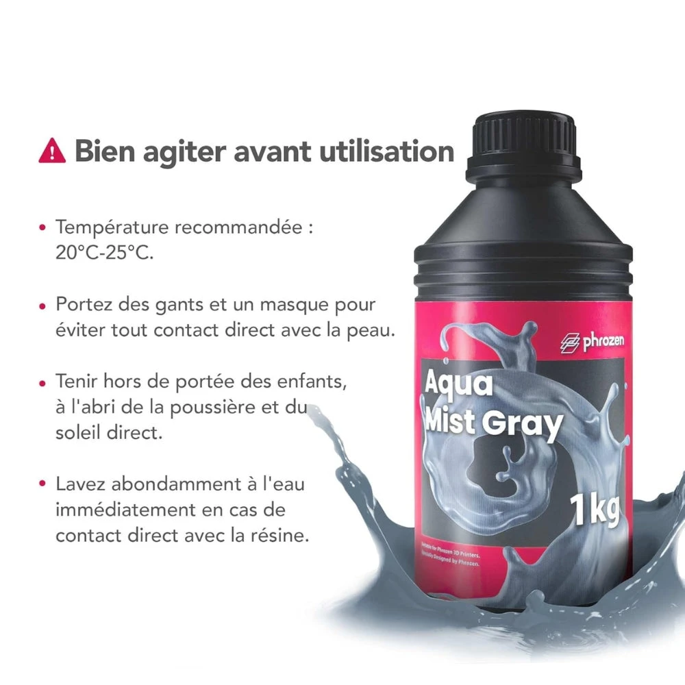 Phrozen - Résine Aqua - Gris Brumeux (Mist-Gray) - 1 Kg 4 Phrozen - Résine Aqua - Gris Brumeux (Mist-Gray) - 1 Kg – Image 4