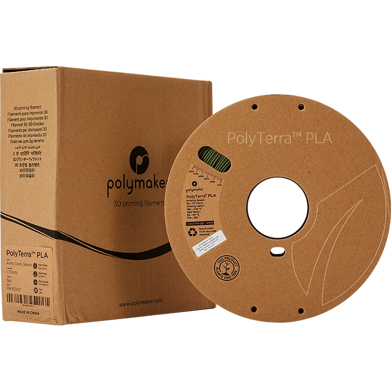 Polymaker - PolyTerra PLA - Vert Foncé Armée (Army Dark Green) - 1.75 Mm - 1 Kg – Image 6