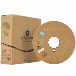 Polymaker - PolyTerra PLA - Bleu Glacé (Ice) - 1.75 Mm - 1 Kg -3D Prima Boutique PolyTerra PLA Ice 175 Spool Picture With Packaging
