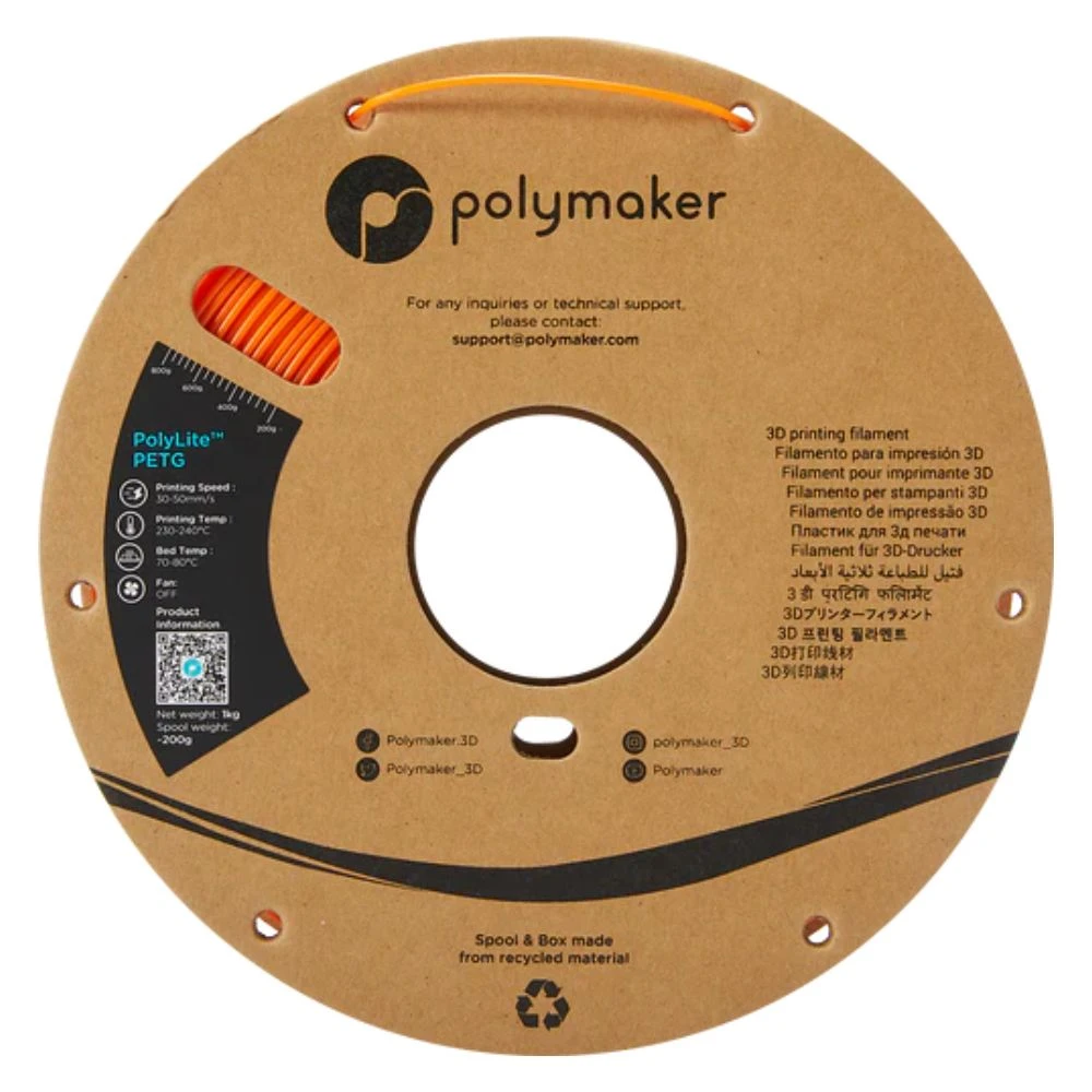 Polymaker - PolyLite PETG - Orange - 1,75 Mm - 1 Kg 3 Polymaker - PolyLite PETG - Orange - 1,75 Mm - 1 Kg – Image 3