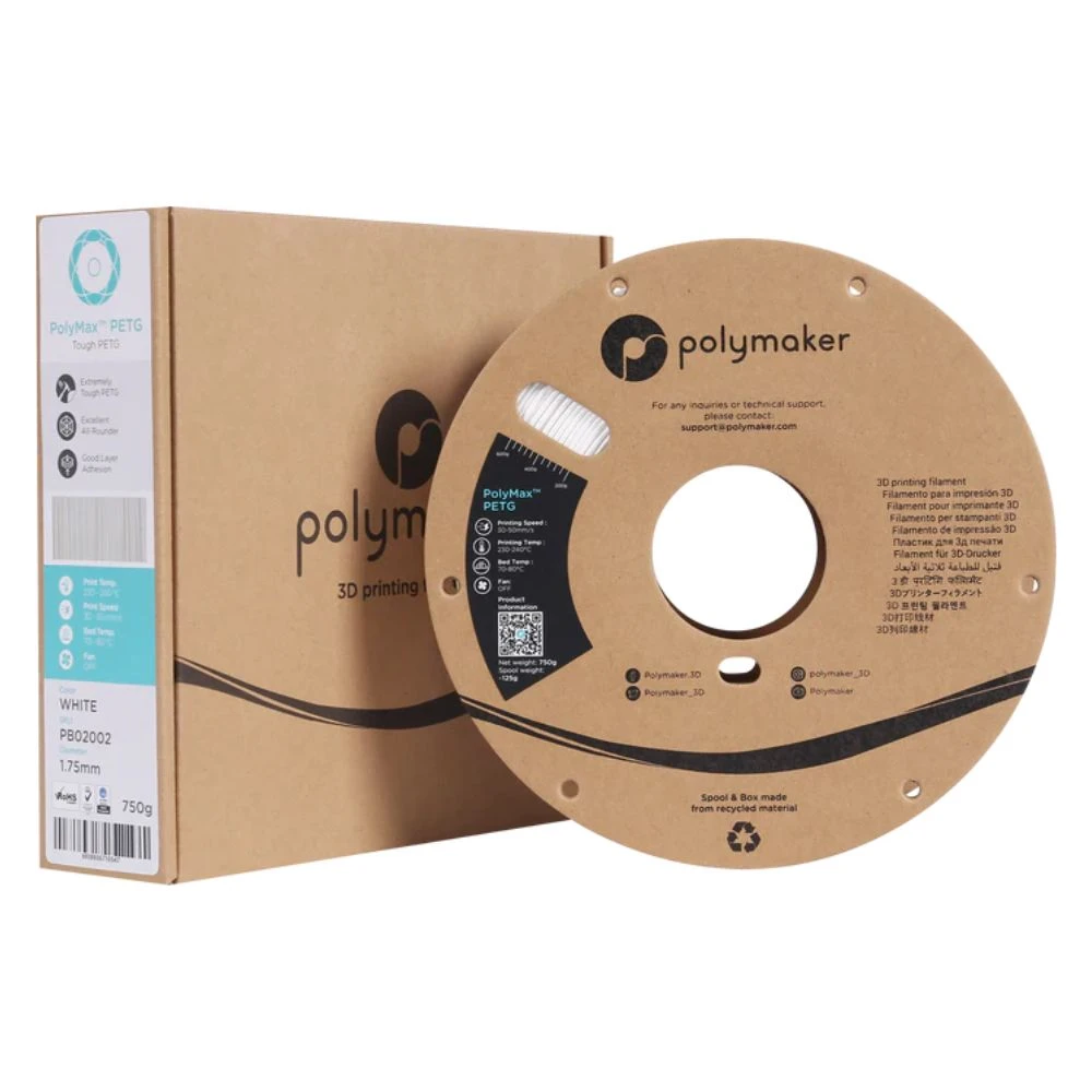 Polymaker - PolyMax Tough PETG - Blanc (White) - 1,75 Mm - 750 G 2 Polymaker - PolyMax Tough PETG - Blanc (White) - 1,75 Mm - 750 G – Image 2