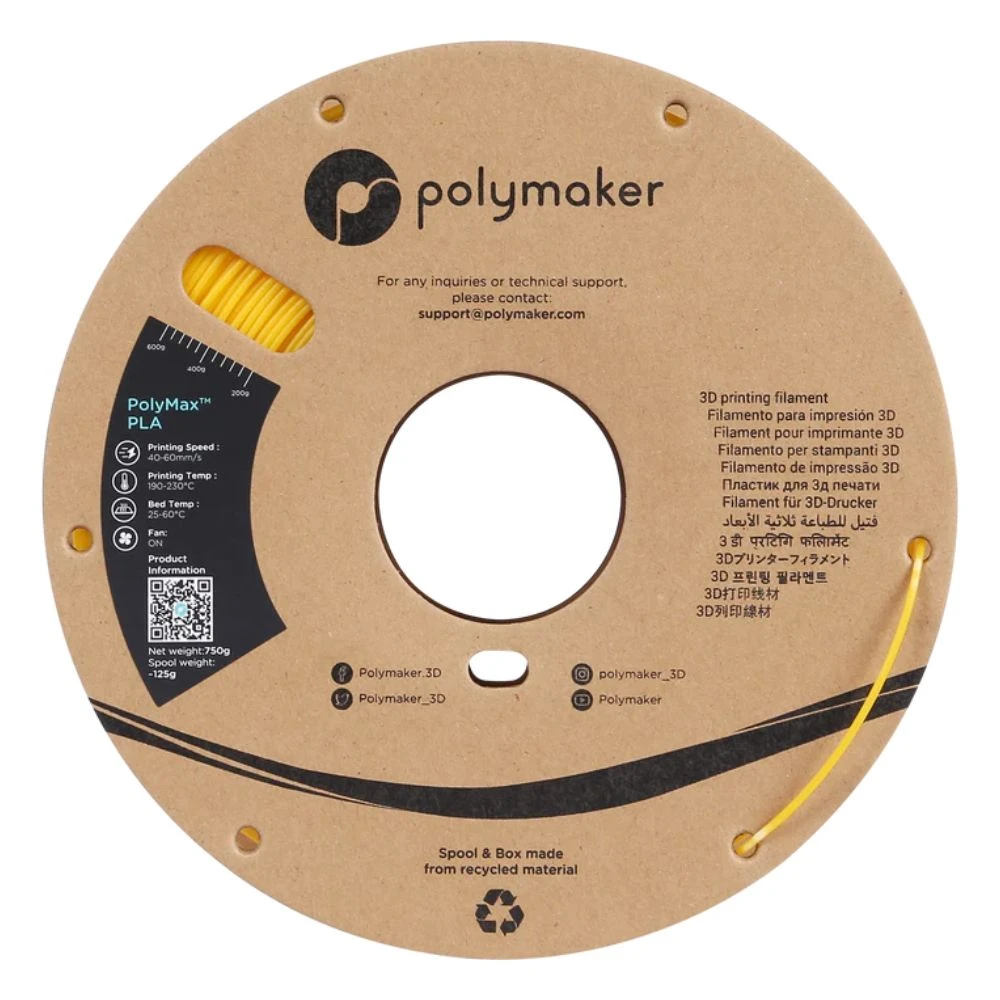 Polymaker - PolyMax Tough PLA - Jaune (Yellow) - 1,75 Mm - 750 G 3 Polymaker - PolyMax Tough PLA - Jaune (Yellow) - 1,75 Mm - 750 G – Image 3