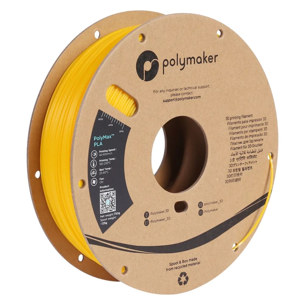 Polymaker - PolyMax Tough PLA - Jaune (Yellow) - 1,75 Mm - 750 G 1 Polymaker - PolyMax Tough PLA - Jaune (Yellow) - 1,75 Mm - 750 G