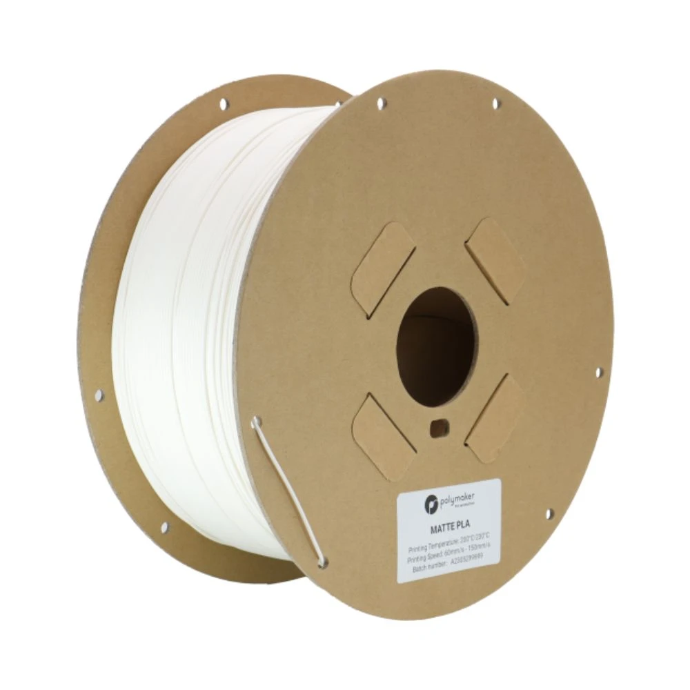 Polymaker - Matte PLA For Production - Blanc (White) - 1,75 Mm - 2,5 Kg 1 Polymaker - Matte PLA For Production - Blanc (White) - 1,75 Mm - 2,5 Kg
