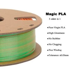 R3D - PLA Magic Silk Tricolore - Bleu/Vert/Orange (BlueGreenOrange) - 1,75 Mm - 1 Kg -3D Prima Boutique R3DMAgicPLAdualcolorBlue Green Orange 1