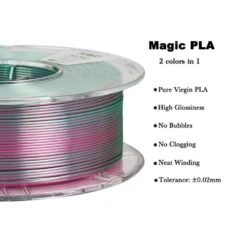 R3D - PLA Magic Silk - Magenta & Jade (Rose Red-Jade) - 1,75 Mm - 1 Kg -3D Prima Boutique R3DMAgicPLAdualcolorRodered jade 2