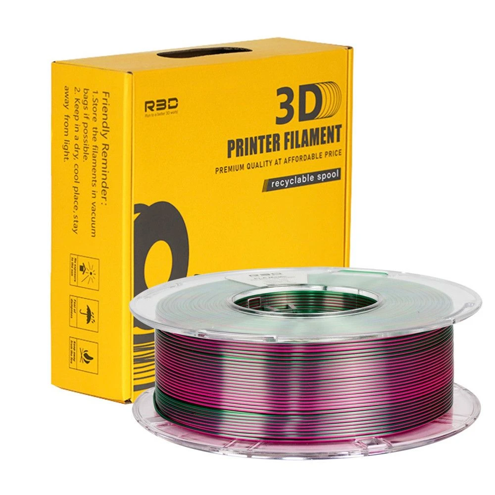 R3D - PLA Magic Silk - Magenta & Vert (Rose Red-Green) - 1,75 Mm - 1 Kg 2 R3D - PLA Magic Silk - Magenta & Vert (Rose Red-Green) - 1,75 Mm - 1 Kg – Image 2