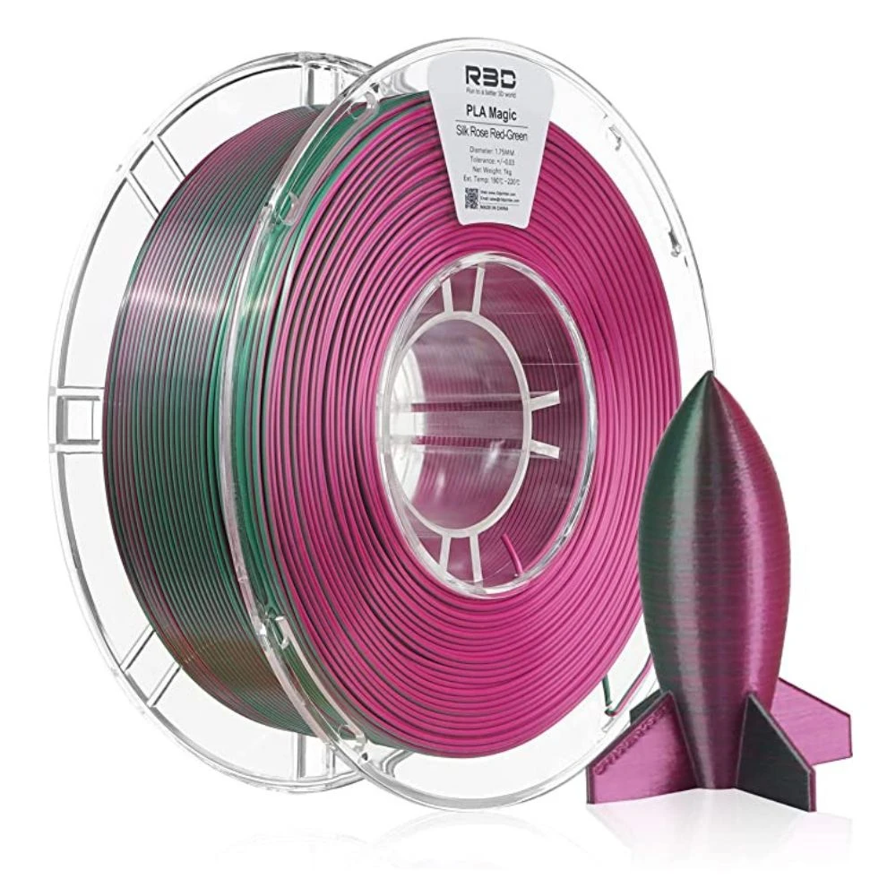 R3D - PLA Magic Silk - Magenta & Vert (Rose Red-Green) - 1,75 Mm - 1 Kg 4 R3D - PLA Magic Silk - Magenta & Vert (Rose Red-Green) - 1,75 Mm - 1 Kg – Image 4