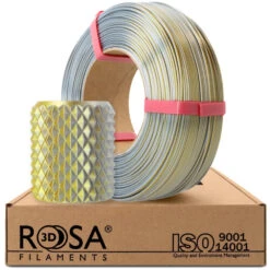 Rosa3D - PLA Magic Silk - Or & Argent (Gold-Silver) - 1,75 Mm - 1 Kg Refill