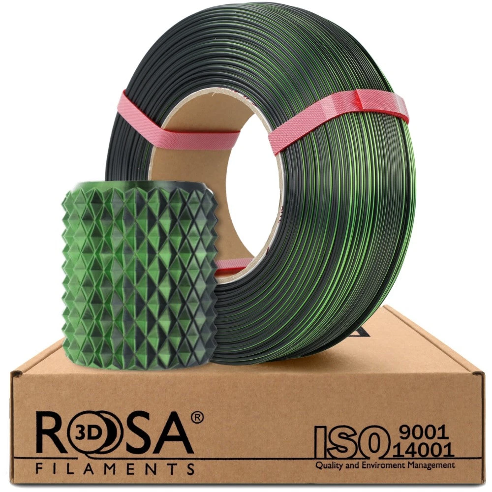 Rosa3D - PLA Magic Silk - Mystic Vert & Noir (Mystic Green & Black) - 1,75 Mm - 1 Kg Refill 1 Rosa3D - PLA Magic Silk - Mystic Vert & Noir (Mystic Green & Black) - 1,75 Mm - 1 Kg Refill