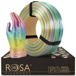 Rosa3D - PLA Rainbow - Arc-en-ciel Soyeux (Silk Rainbow) - 1,75 Mm - 1 Kg Refill