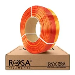 Rosa3D - PLA Rainbow - Arc-en-ciel Feu (Silk Fire) - 1,75 Mm - 1 Kg Refill