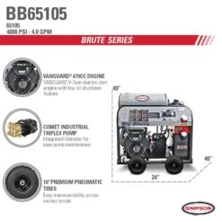 SIMPSON BB65105 4,000-Psi 4.0-Gpm Pressure Washer Big Brute By VANGUARD - 65105 -3D Prima Boutique SPN 65105 4