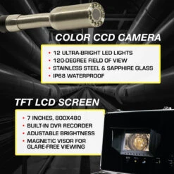 Video Snake SWJ-3188D 65-Foot Complete Color Camera Inspection System - Reconditioned -3D Prima Boutique SWJ 3188D 4