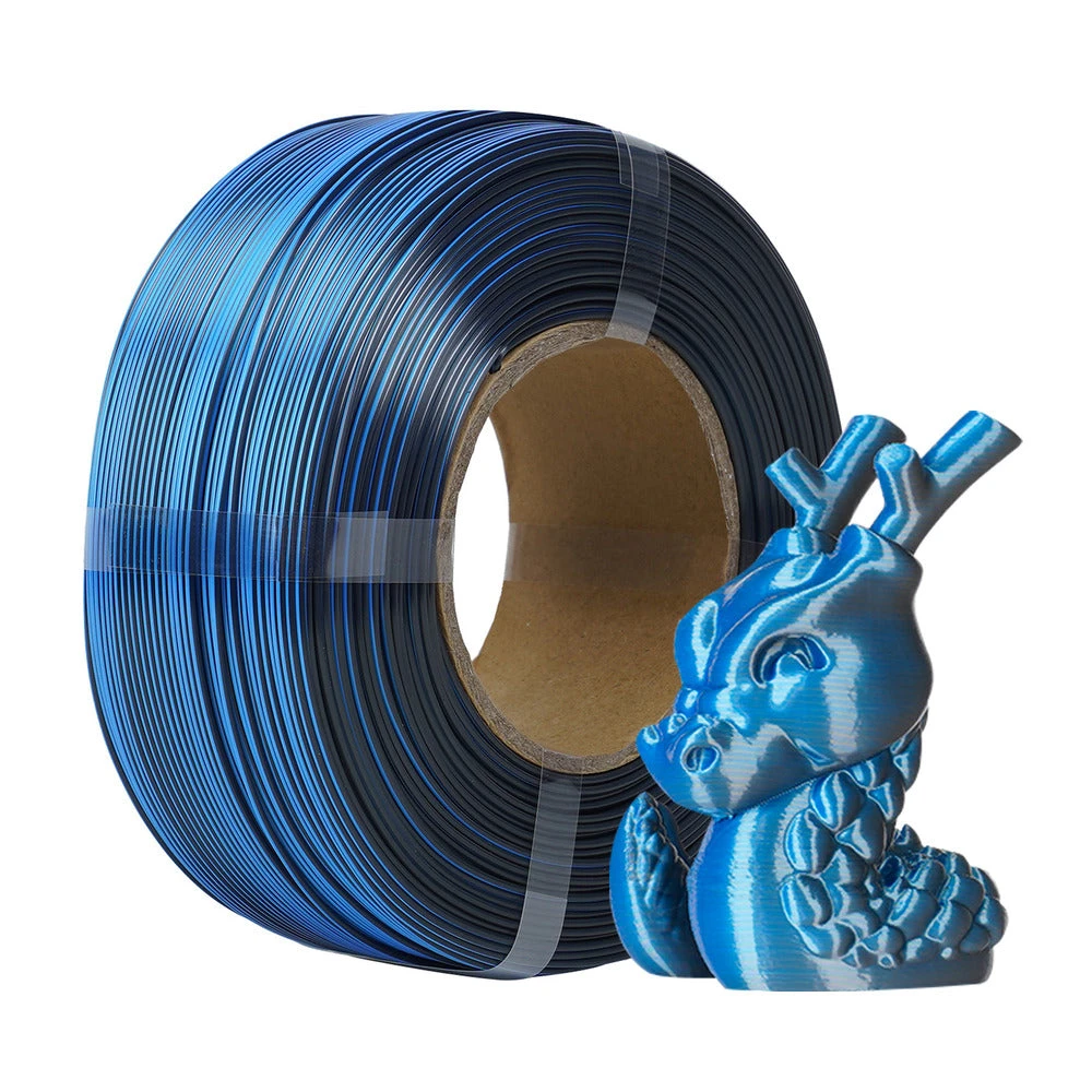 R3D - Silk Dual Color - Noir & Bleu (Black-Blue) - 1,75 Mm - 1 Kg Refill 1 R3D - Silk Dual Color - Noir & Bleu (Black-Blue) - 1,75 Mm - 1 Kg Refill