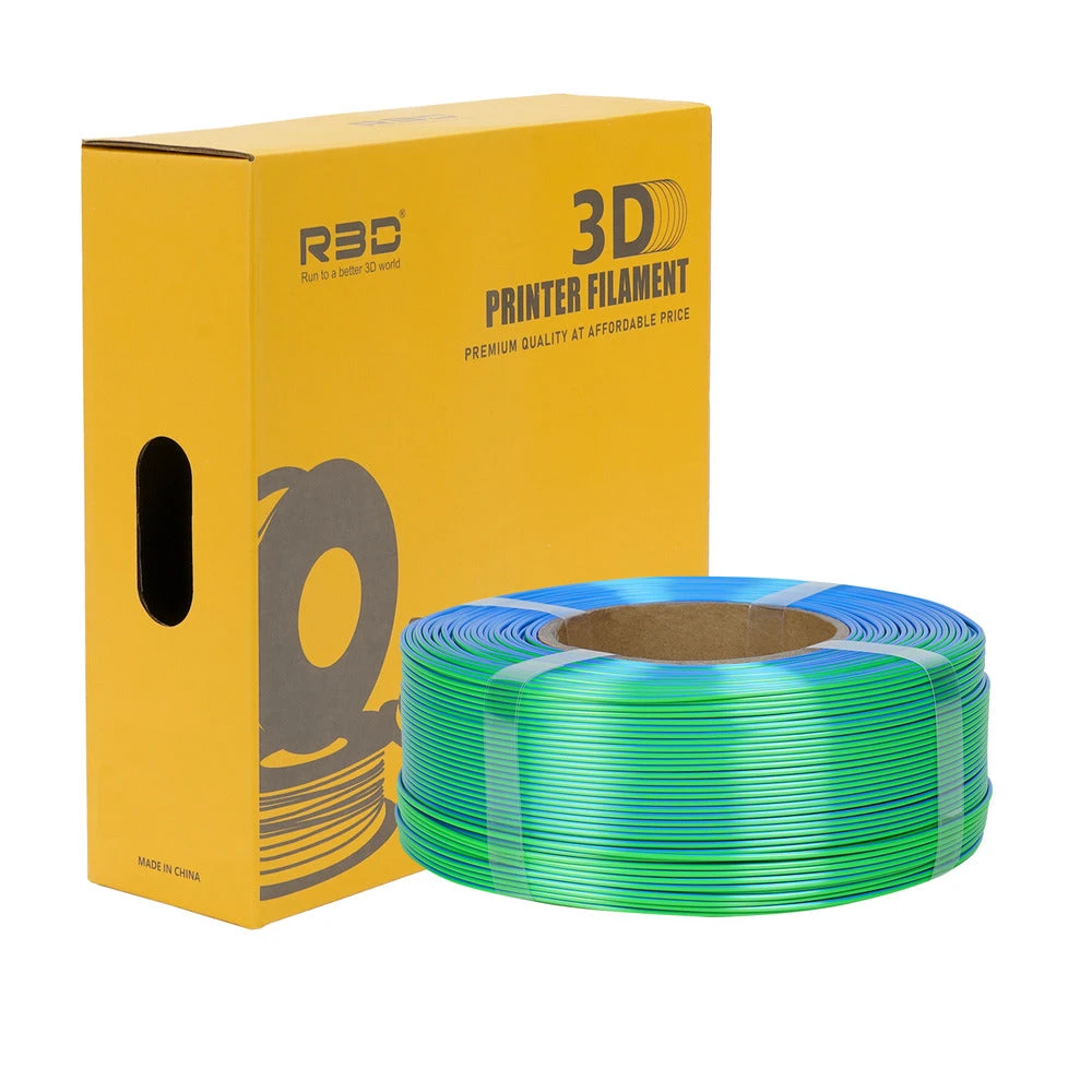 R3D - Silk Dual Color - Bleu & Vert (Blue-Green) - 1,75 Mm - 1 Kg Refill 3 R3D - Silk Dual Color - Bleu & Vert (Blue-Green) - 1,75 Mm - 1 Kg Refill – Image 3