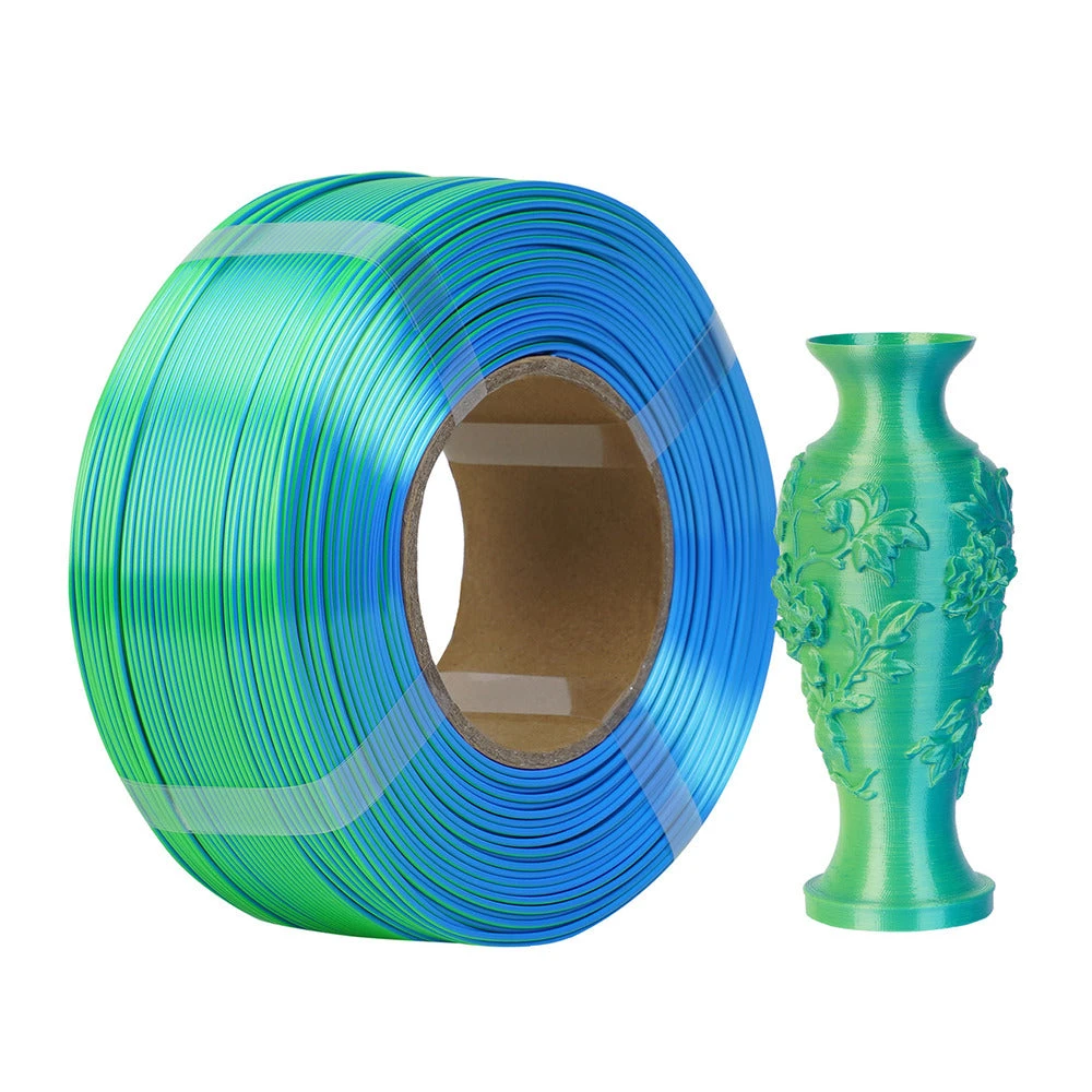 R3D - Silk Dual Color - Bleu & Vert (Blue-Green) - 1,75 Mm - 1 Kg Refill 1 R3D - Silk Dual Color - Bleu & Vert (Blue-Green) - 1,75 Mm - 1 Kg Refill
