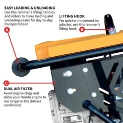 Tomahawk Power JX60H 3 HP Vibratory Rammer Tamper With Honda GX100 Engine 3350 Lbs/ft -3D Prima Boutique THP JX60H 4