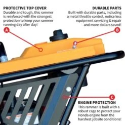 Tomahawk Power JX60H 3 HP Vibratory Rammer Tamper With Honda GX100 Engine 3350 Lbs/ft -3D Prima Boutique THP JX60H 6
