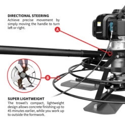 Tomahawk Power JXPT30T 30" Porta Trowel W/ 37cc Engine, 18ft Bull Float Handle -3D Prima Boutique THP JXPT30T hash escaped 4
