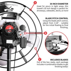 Tomahawk Power JXPT30T 30" Porta Trowel W/ 37cc Engine, 18ft Bull Float Handle -3D Prima Boutique THP JXPT30T hash escaped 5