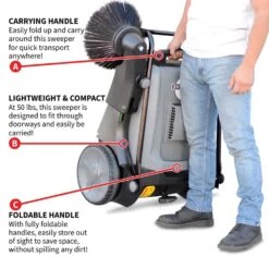 Tomahawk Power TOS38 38" Walk Behind Push Sweeper W/ Triple Power Side Brooms -3D Prima Boutique THP TOS38 8
