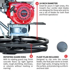 Tomahawk Power TPT24H 24" Power Trowel Edger W/ 5.5 HP Honda Engine -3D Prima Boutique THP TPT24H hash escaped 5