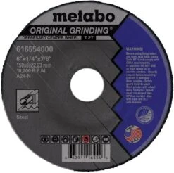 Metabo 662911301210 4-1/2" X 1/4" X 7/8" - A24N Original Grinding - 5 PK