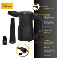 XPOWER A-2S-Black Cyber Duster Multipurpose Electric Air Duster Blower -3D Prima Boutique XPR A 2S Black 3