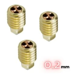 Zimple3D - Bambu Lab Série P1/X1 - Buse Laiton 0,2 Mm (Nozzle) - Lot De 3